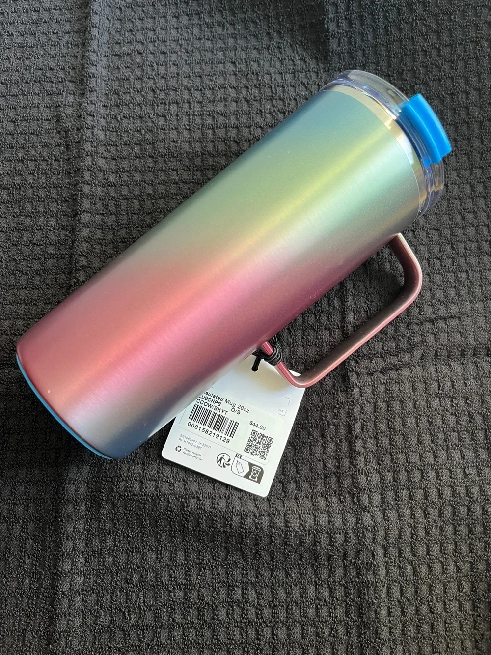 🆕 Lululemon Insulated Mug, 20oz iridescent candy cloud/ocean wave/tropical sky